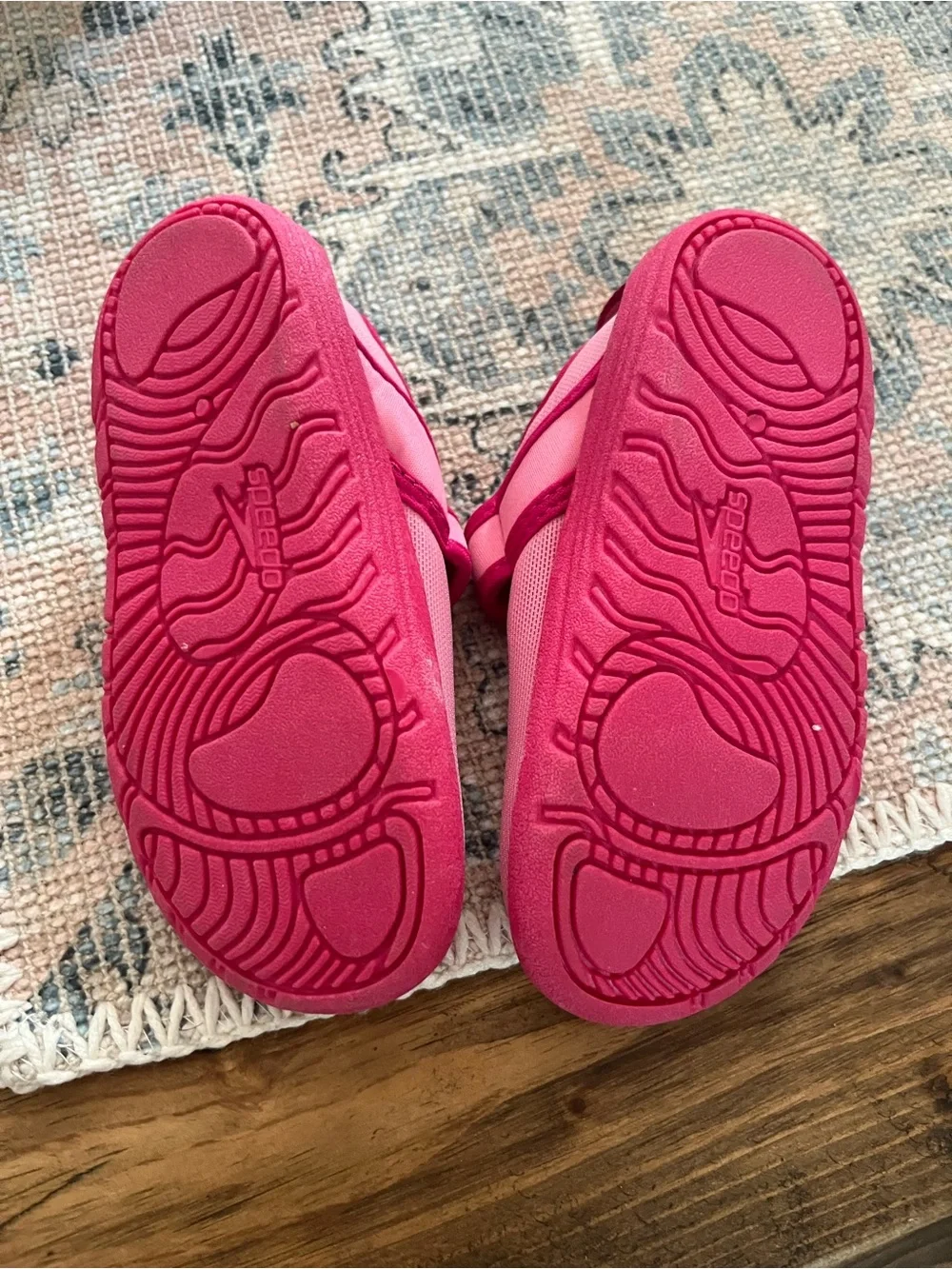 Kids Pink Hook-and-Loop Water-Friendly Shoes